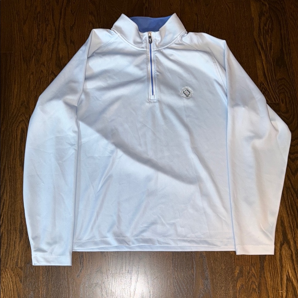Fairway and Greene Men's White Quarter-Zip Performance Sweater